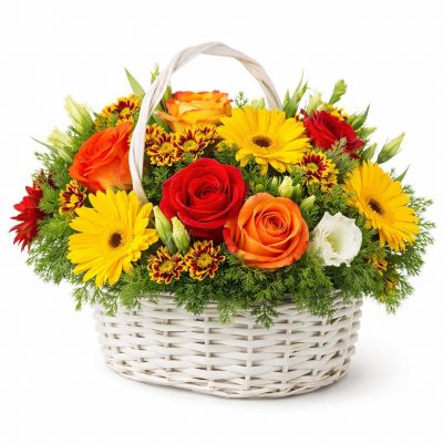 Корзина с цветами «Флоральный дождь»