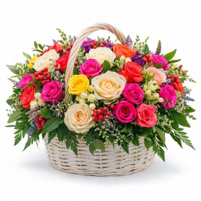 Корзина с цветами «Игра света и тени»