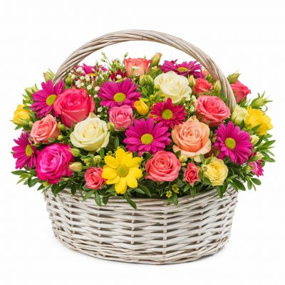 Корзина с цветами «Акварель»